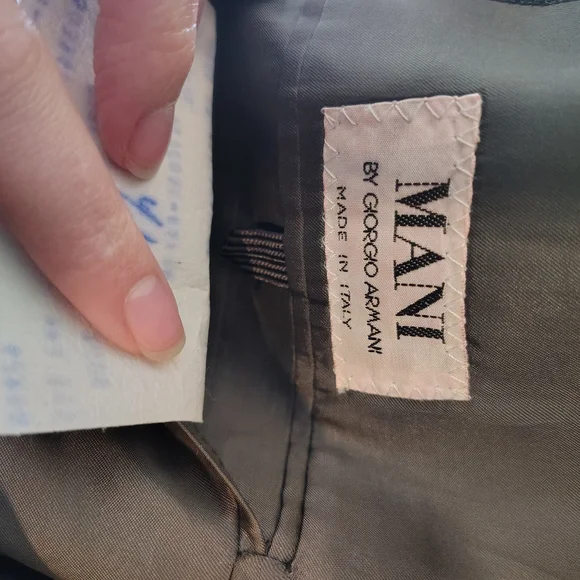 Giorgio Armani Charcoal Double-Breasted Blazer 1980's